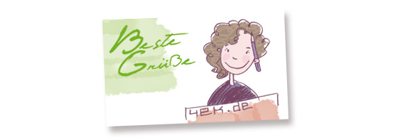 illustrative grussmarke sympathiefigur