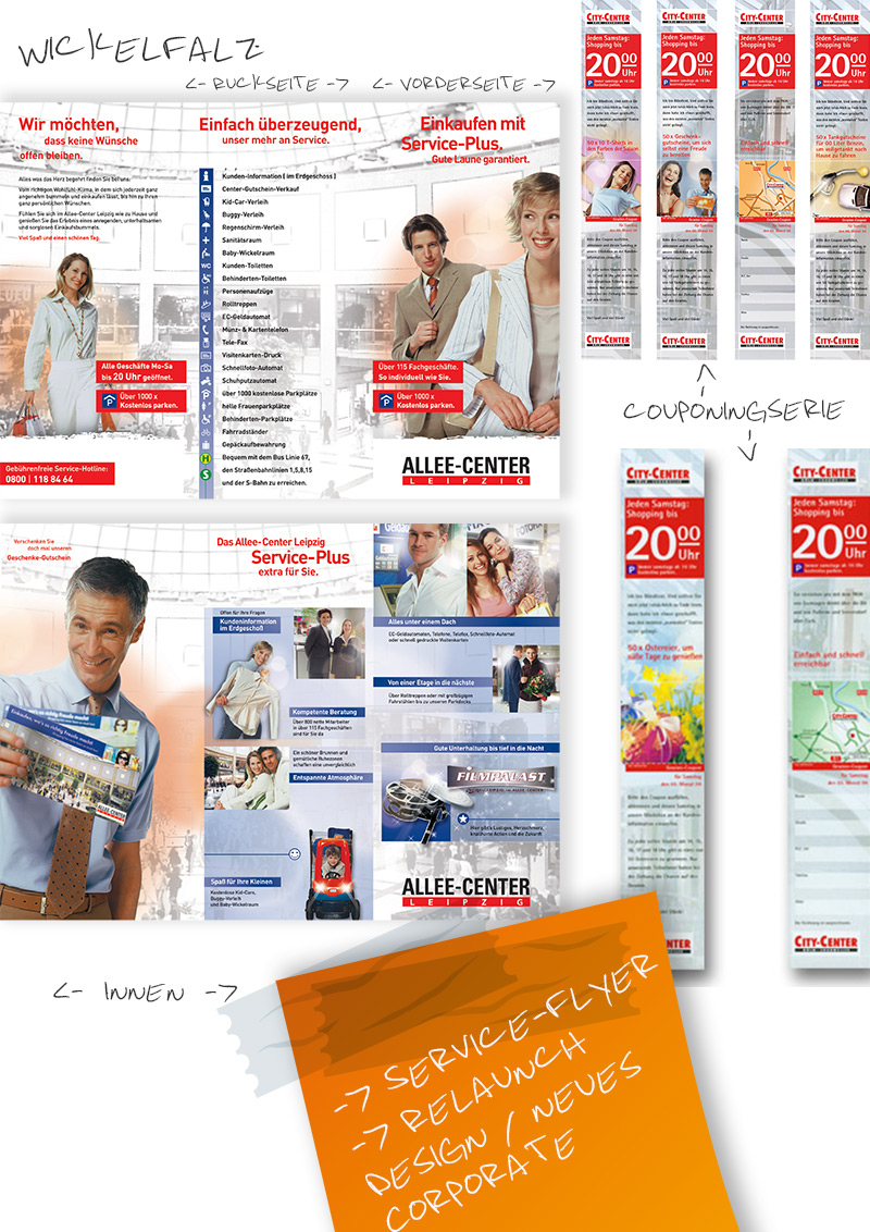 Service-Flyer ECE im Corporate Design